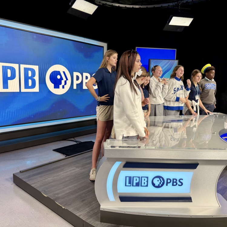 students pictured on LPB filming set