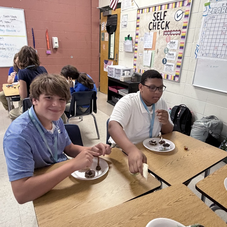 student smile and snack