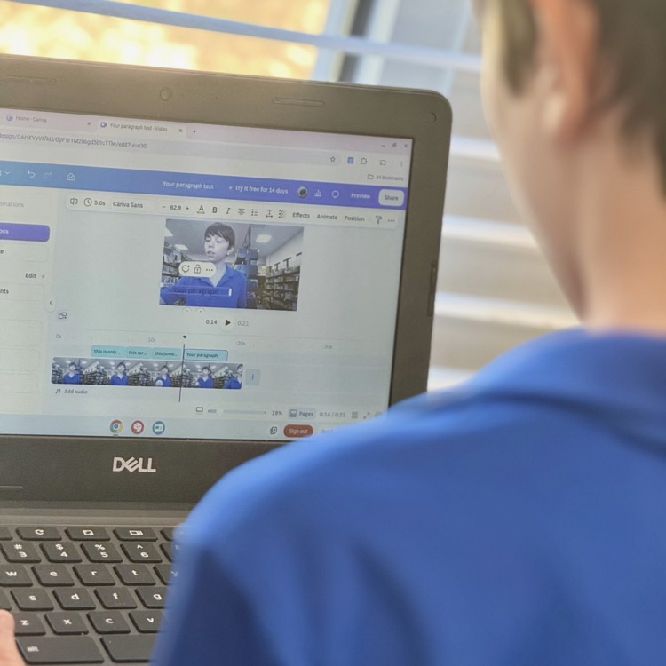 student at computer 