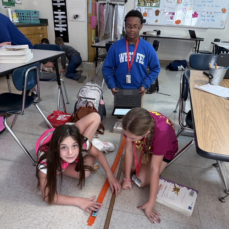 students conduct an experiment with matchbox cars