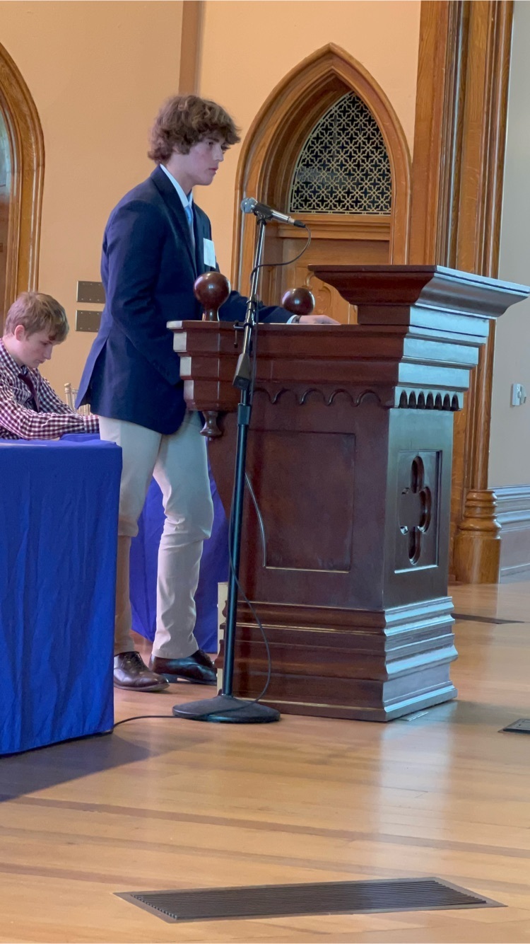 Student presents bill