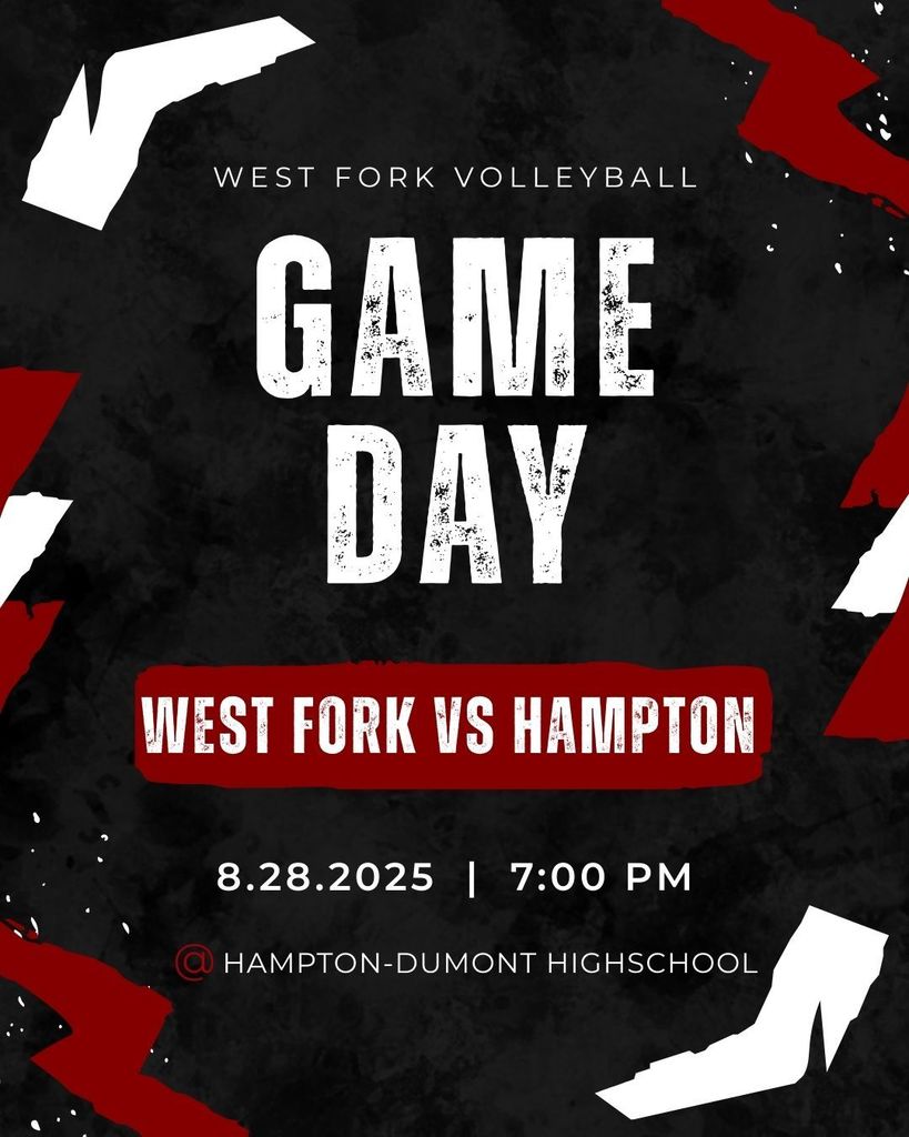West Fork Volleyball at Hampton Game Day Graphic!