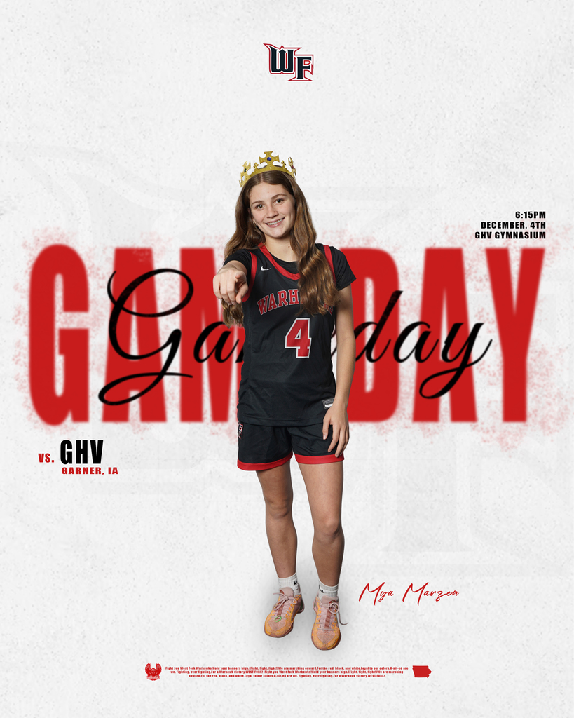 It’s Game Day! West Fork takes on Garner-Hayfield-Ventura at 6:15. See you there! 🏀