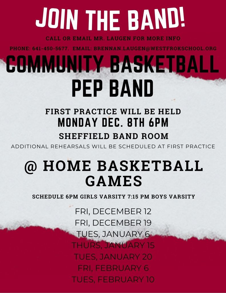 Join the Pep Band for home basketball games!