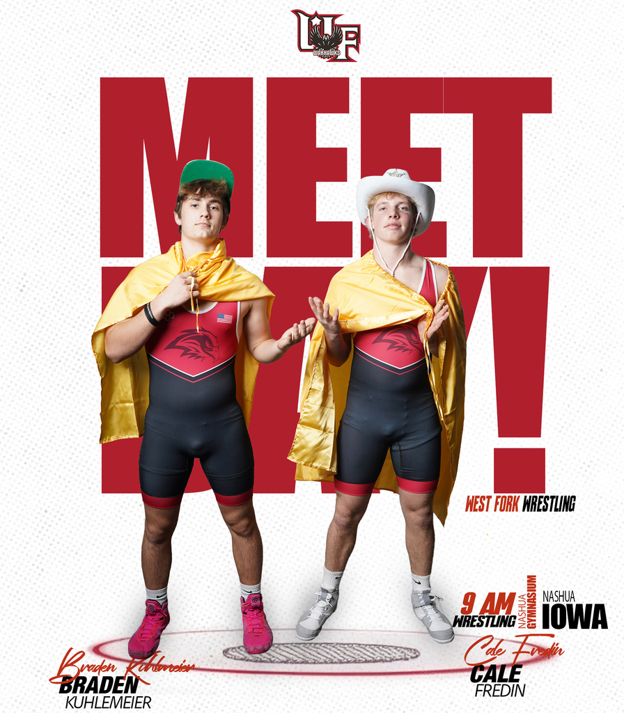 It’s Meet Day! The West Fork Boys hit the mats today at 9:00 am in Nashua, Iowa!! #WestForkWrestling