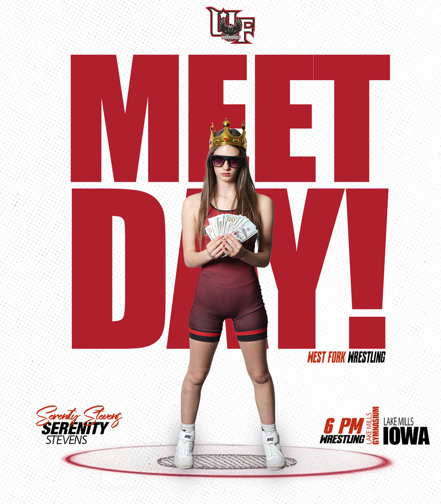 It’s Meet Day! The West Fork Girls hit the mats tonight at 6:00 in Lake Mills, Iowa!! #WestForkWrestling