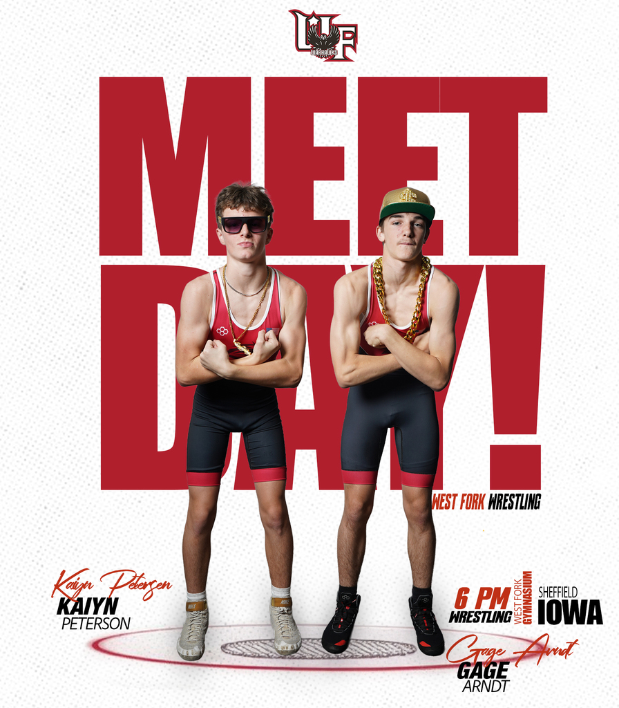 It’s Meet Day! The West Fork Boys hit the mats tonight at 6:00 in Sheffield, Iowa!! #WestForkWrestling