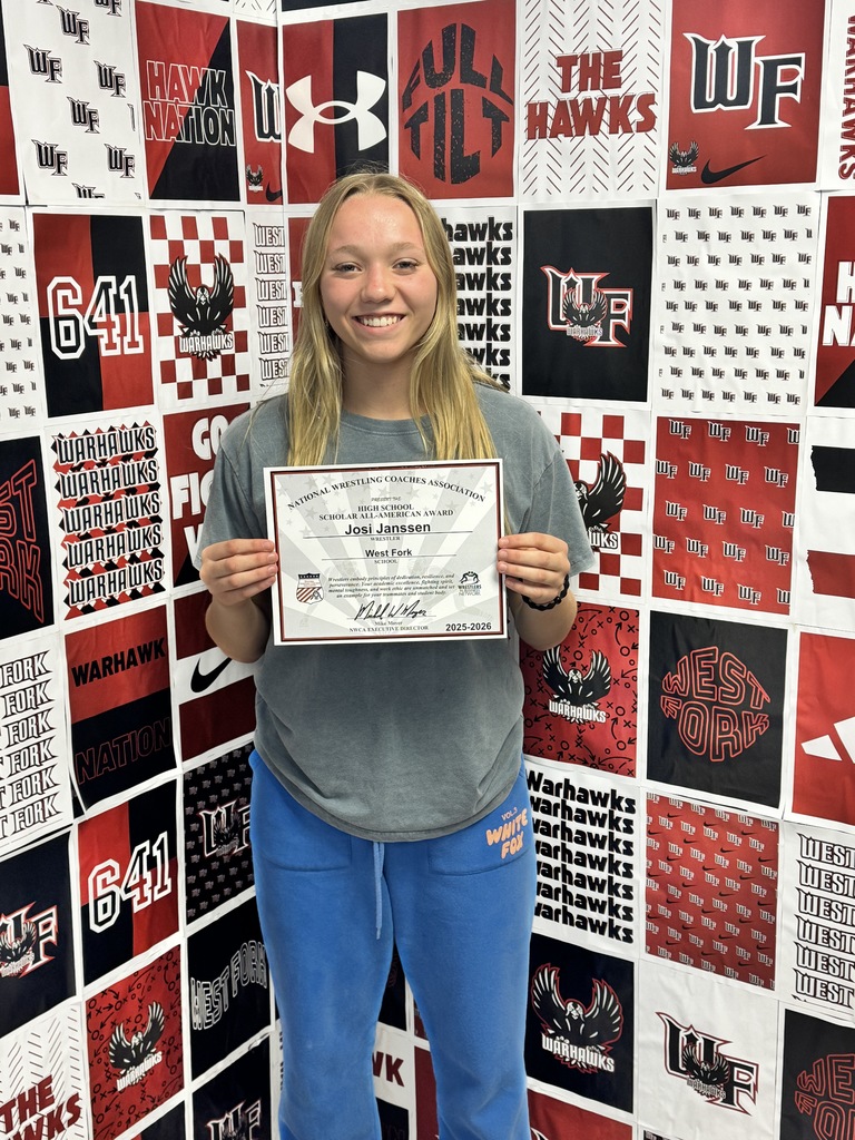 We’re proud to recognize our West Fork Girls Wrestling athletes who earned National Scholar All-American honors!  These young women have shown incredible dedication both on the mat and in the classroom, achieving a 3.5 GPA or higher. Your hard work, discipline, and commitment truly set the standard for what it means to be a student-athlete.
