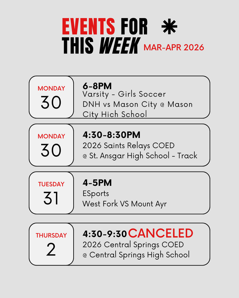 this weeks activities