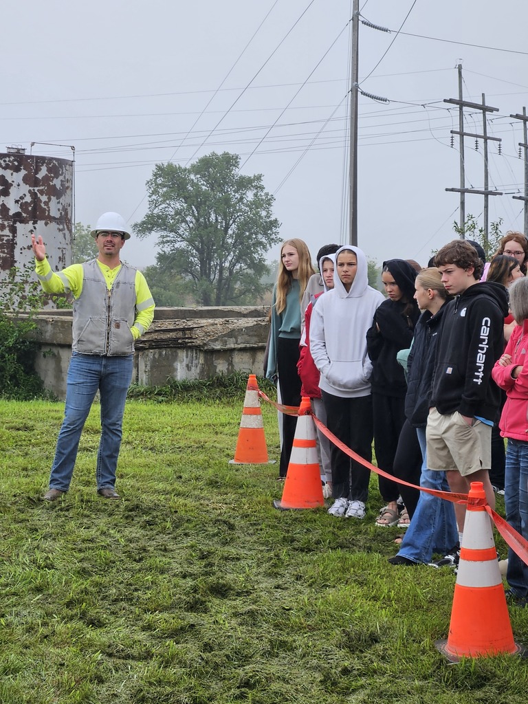 The 9th grade Physical Science class went on a field trip to the Franklin REC Museum south of Hampton yesterday. They toured the museum, heard about equipment and type of work linemen do from an employee of Mid America Energy and saw a demonstration on high voltage electricity by REC linemen. It was a great experience to see the equipment first hand to accompany their unit on energy.