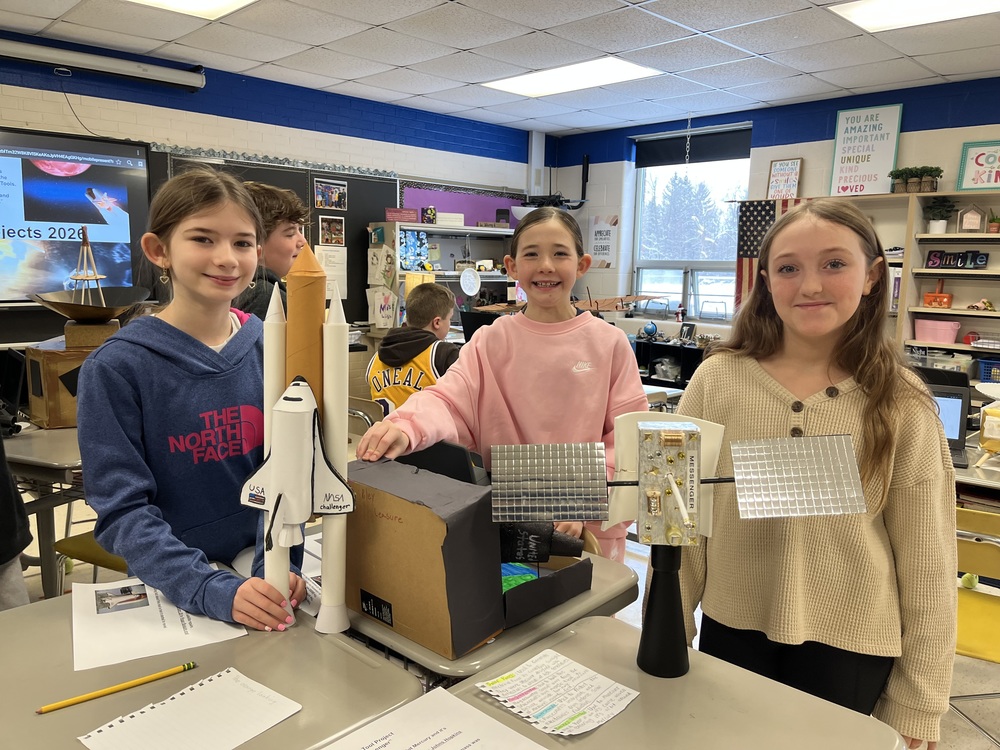 Students with space tool projects