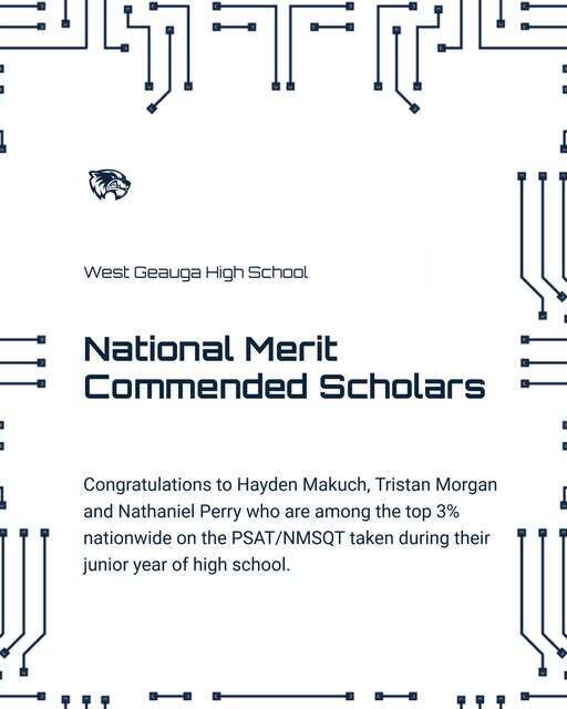 National Merit Commended Scholars congratulations