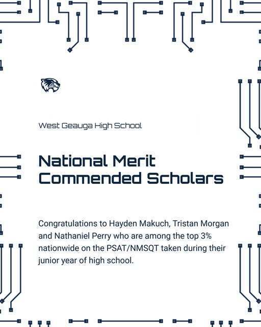 National Merit Commended Scholars congratulations