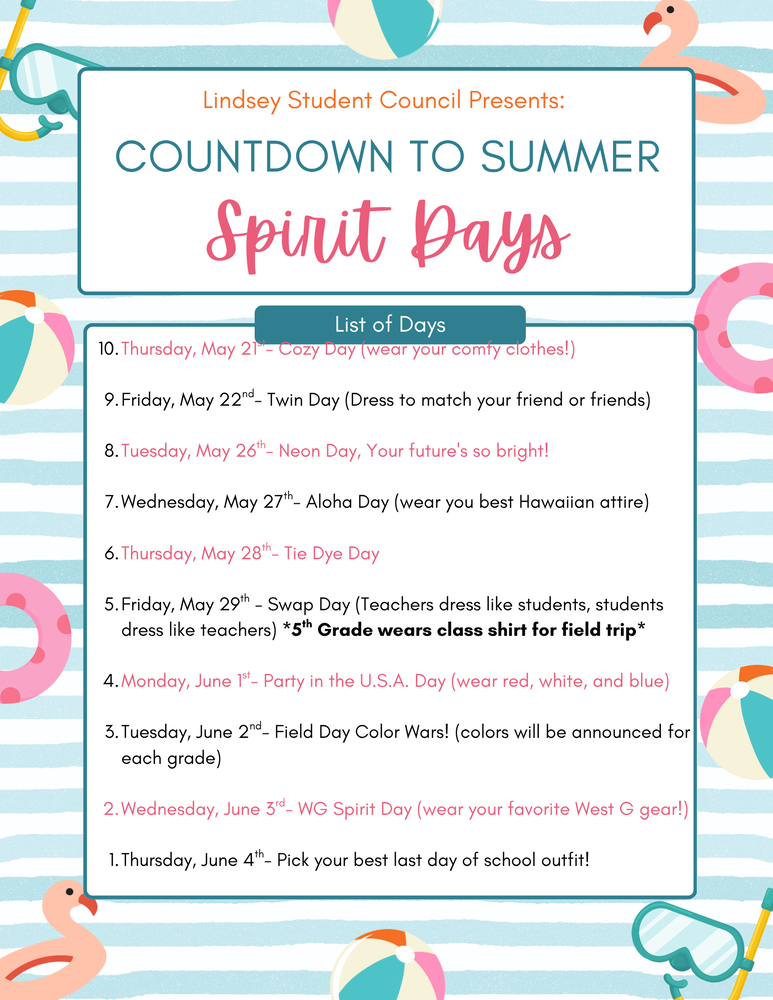Spirit Days Flyer