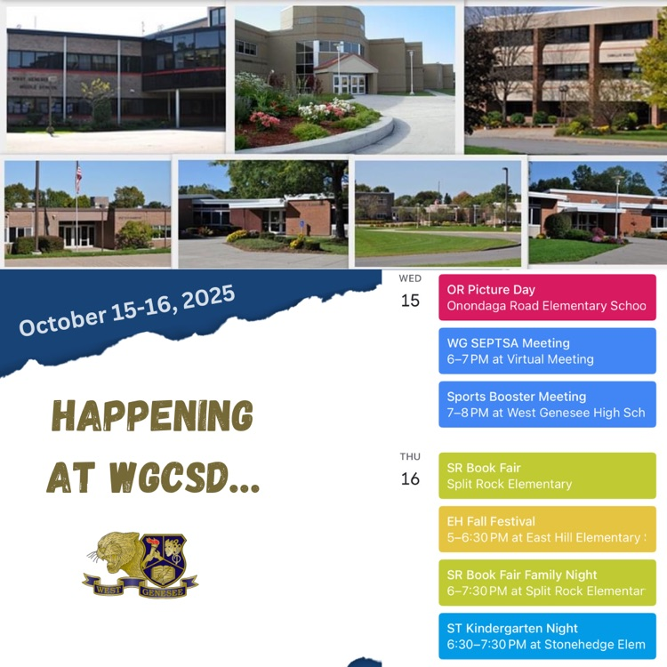 Happening at West Genesee October 15-16: