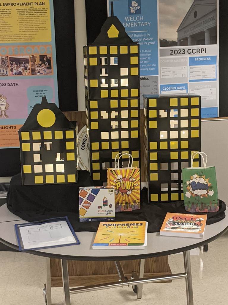 Superhero table display.