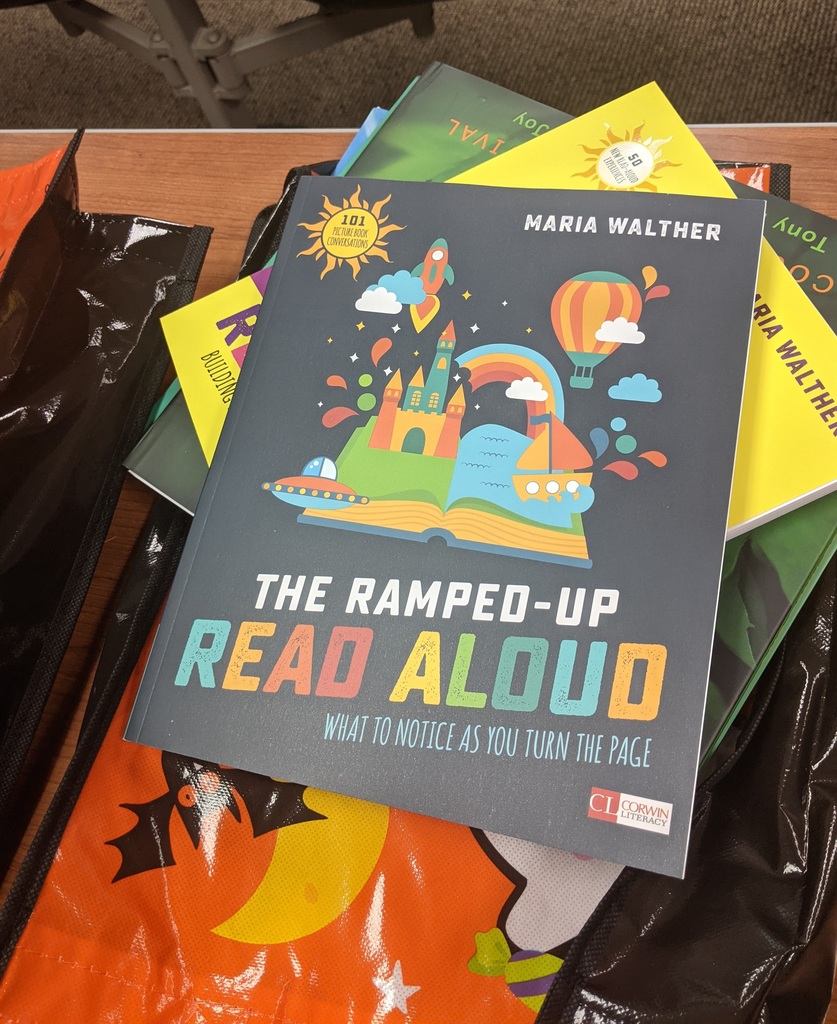 Stack of books for reading workshop