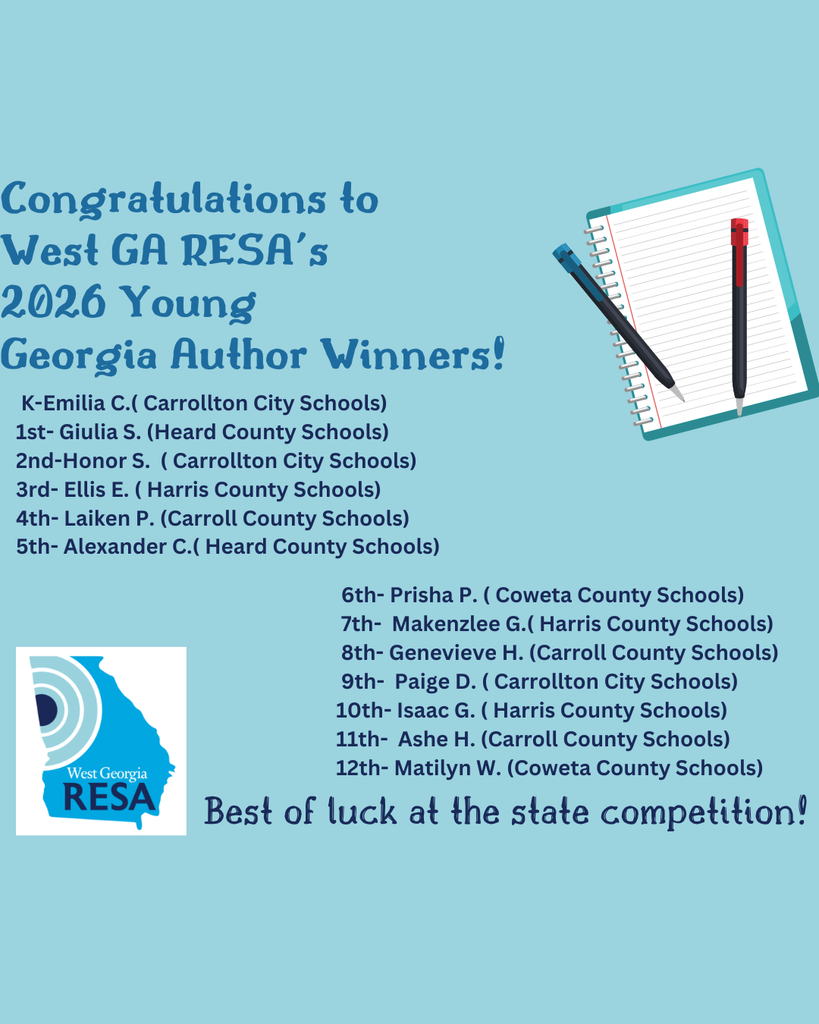 Young GA Authors- West GA RESA Winners