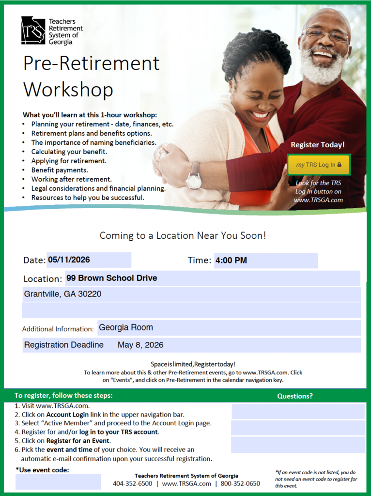 Pre-Retirement Workshop