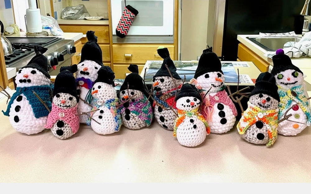 Decorated  Crocheted Snowmen