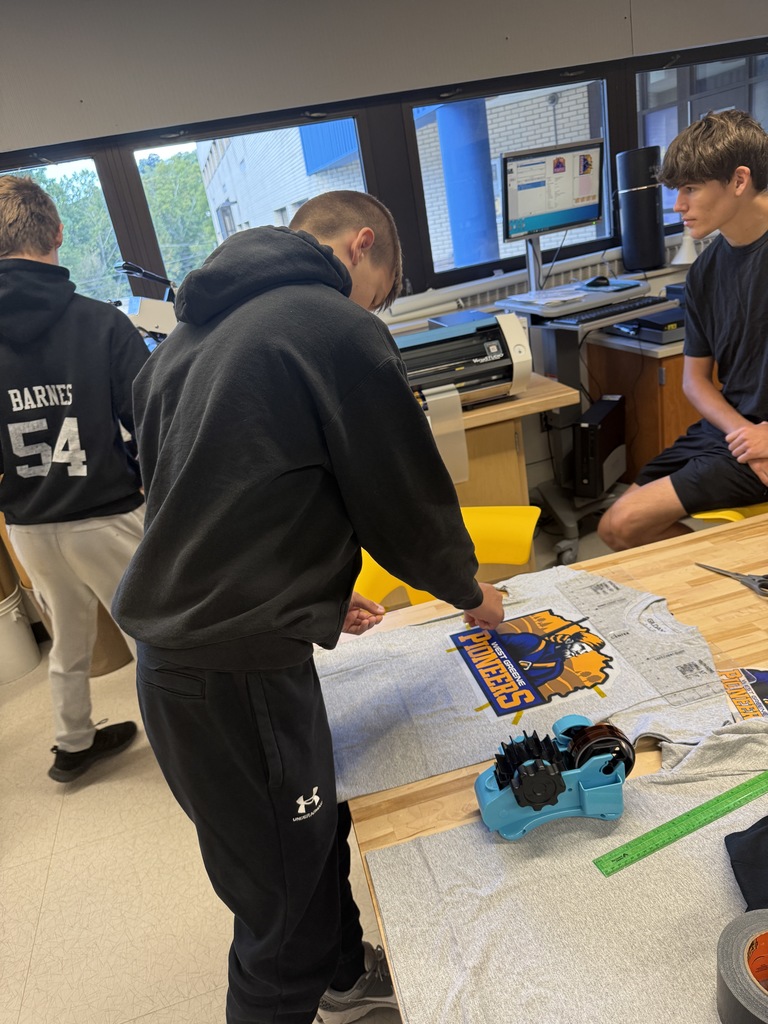Student preparing shirt