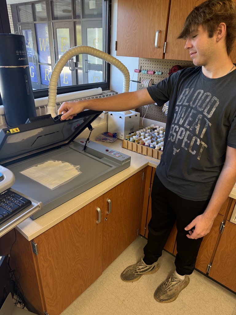 Student preparing shirt