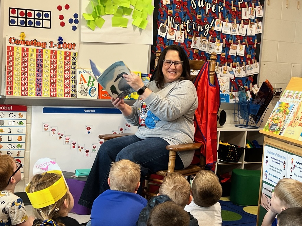 Miss Lana read to K and First Grades