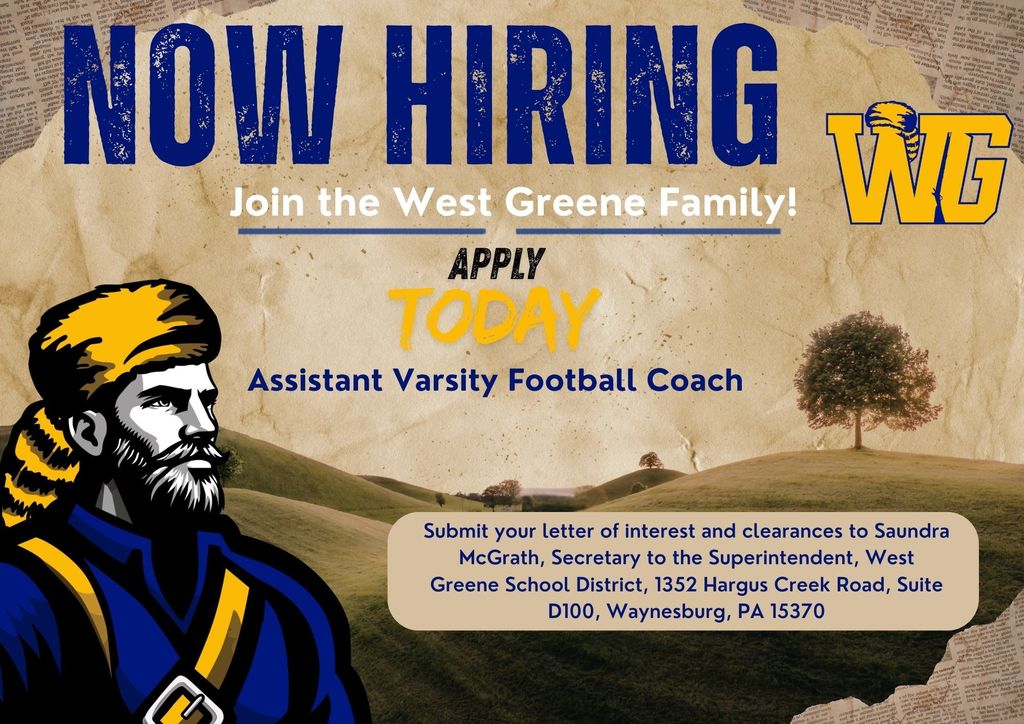 Now hiring - Assistant Varsity Football Coach