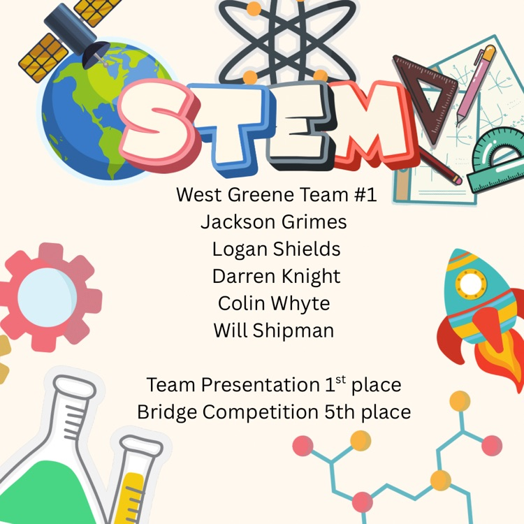 West Greene Team 1: team presentation 1st place team and bridge competition 5th place team. 