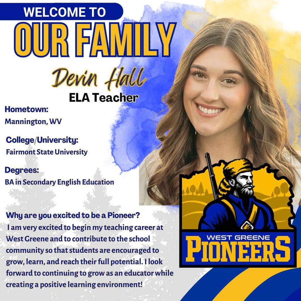 Welcome to our new ELA Teacher - Devin Hall