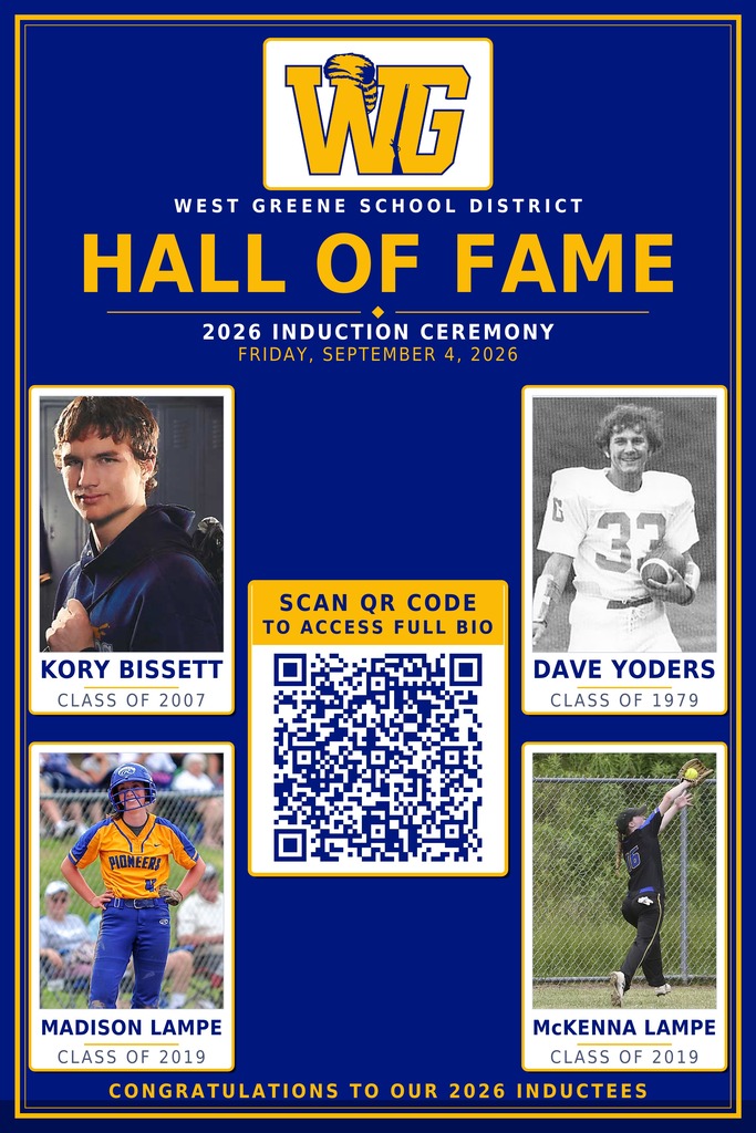 West Greene Hall of Fame Inductees- Kory Bissett, Dave Yoders, Madison, and MCKenna Lampe.