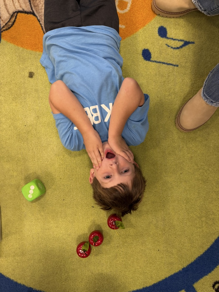   Logan was surprised that 3 apples were on his head!
