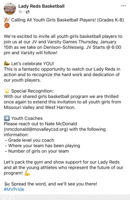 Youth Basketball Girls Night 