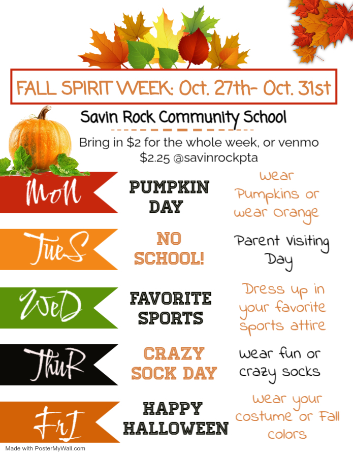 25-26 Fall Spirit Week Flyer