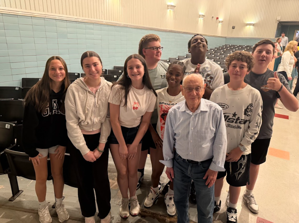 Andy with students