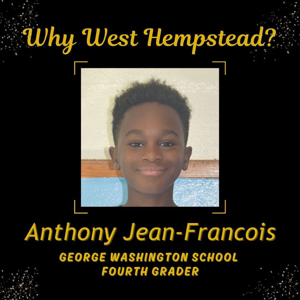 Photo of Anthony Jean Francois, a fourth grader at George Washington School.