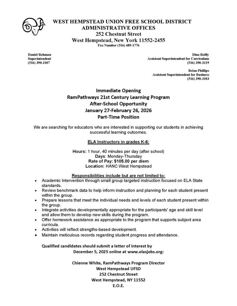 ELA Instructor - Rampathway HANC