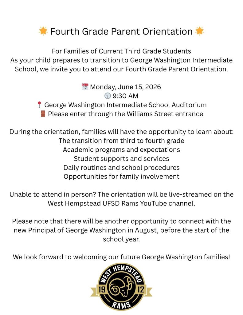 4th Grade Parent Orientation