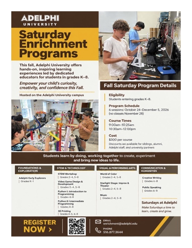 saturday enrichment program aldephi university