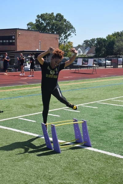 Students participating in events outside.