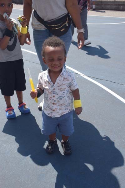 Students participating in events outside.
