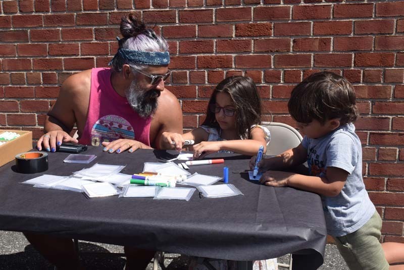 Students participating in events outside.