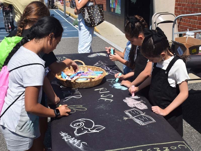 Students participating in events outside.