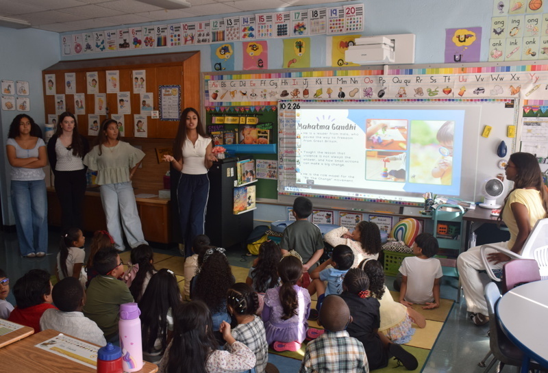 Classroom presentation about Mahatma Gandhi