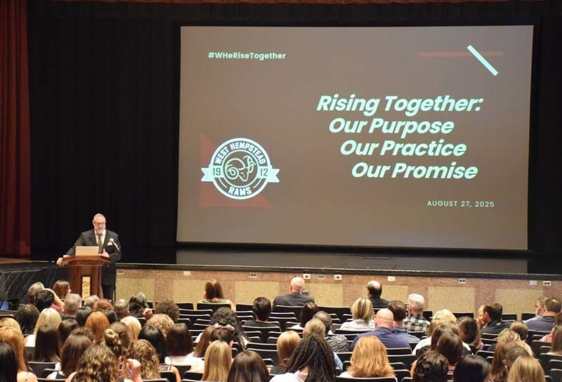  Superintendent of Schools Dan Rehman shared the district’s theme for the 2025-26 school year, “Rising Together: Our Purpose, Our Practice, Our Promise.” 