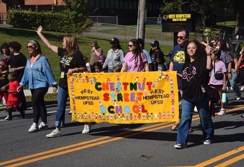 Chestnut Street School were among the schools to march in West Hempstead’s homecoming parade. 