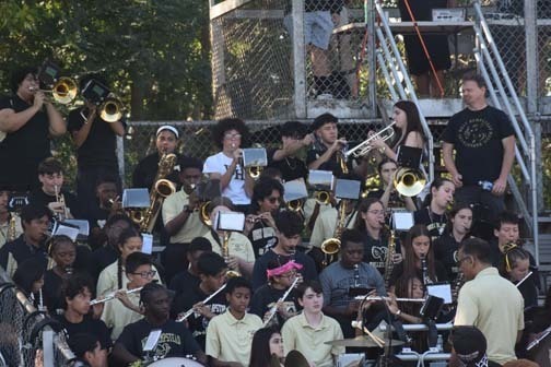 The West Hempstead Rams marching band provided music throughout the homecoming celebration. 