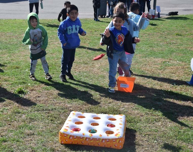 Students also competed in several rounds of cornhole.