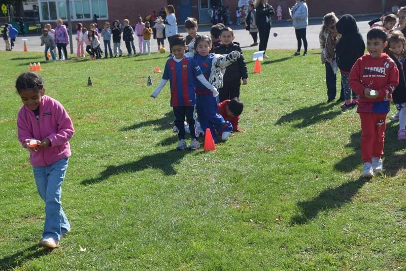 On Oct. 23, students at Cornwell Avenue School in West Hempstead participated in an egg-and-spoon race during the school’s fall festival.