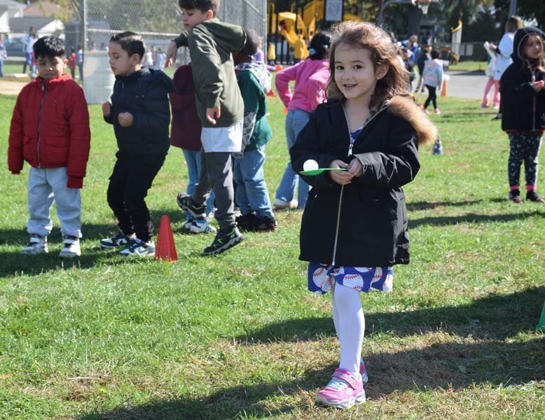 On Oct. 23, students at Cornwell Avenue School in West Hempstead participated in an egg-and-spoon race during the school’s fall festival.